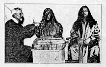 Ulric Dunbar sculpturing Swami Yogananda